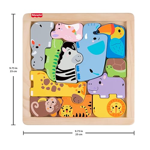 Fisher Price Puzzle Animaux en Bois Tri de formes avec 13 pièces Fisher Price JFG10 - vue 6
