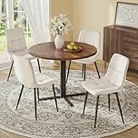 VASAGLE Velvet Dining Chairs, Upholstered Kitchen Chairs, Adjustable Feet, Modern Metal Frame, Supports up to 120 kg Each, for Kitchen