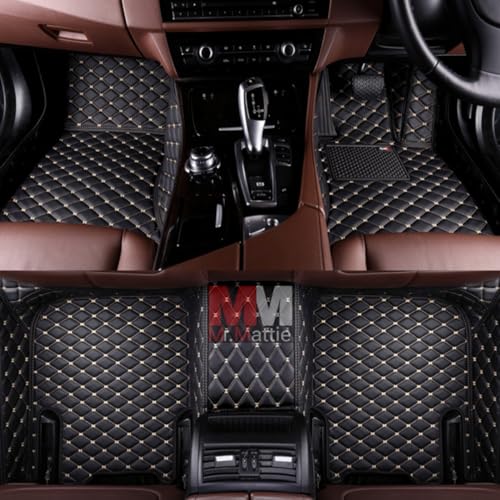 Image of Mr Mattie 7D Car Floor Mat Compatible with Ford Ecosport (2017-2025), Black /Gold