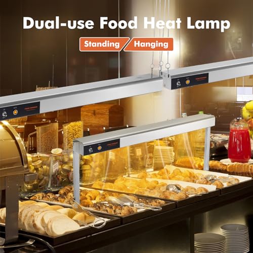 Hiteemer BI007438 36 Inch Food Heat Lamp Strip Commercial Food Heating Warmer Lights Hanging Overhead Stainless Steel thumb #2