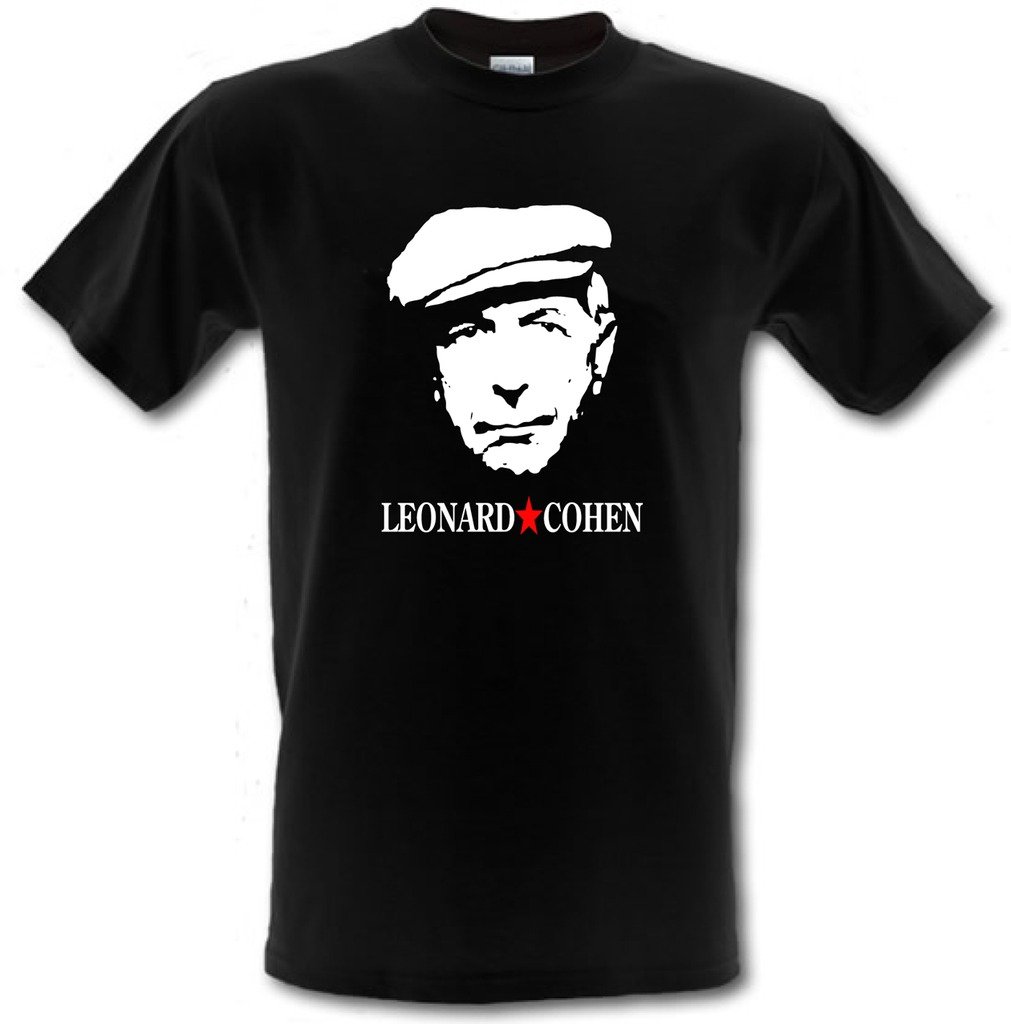Revolutionary Tees Leonard Cohen Tribute Singer Songwriter Poet Heavy Cotton t-Shirt Small - XXL Black