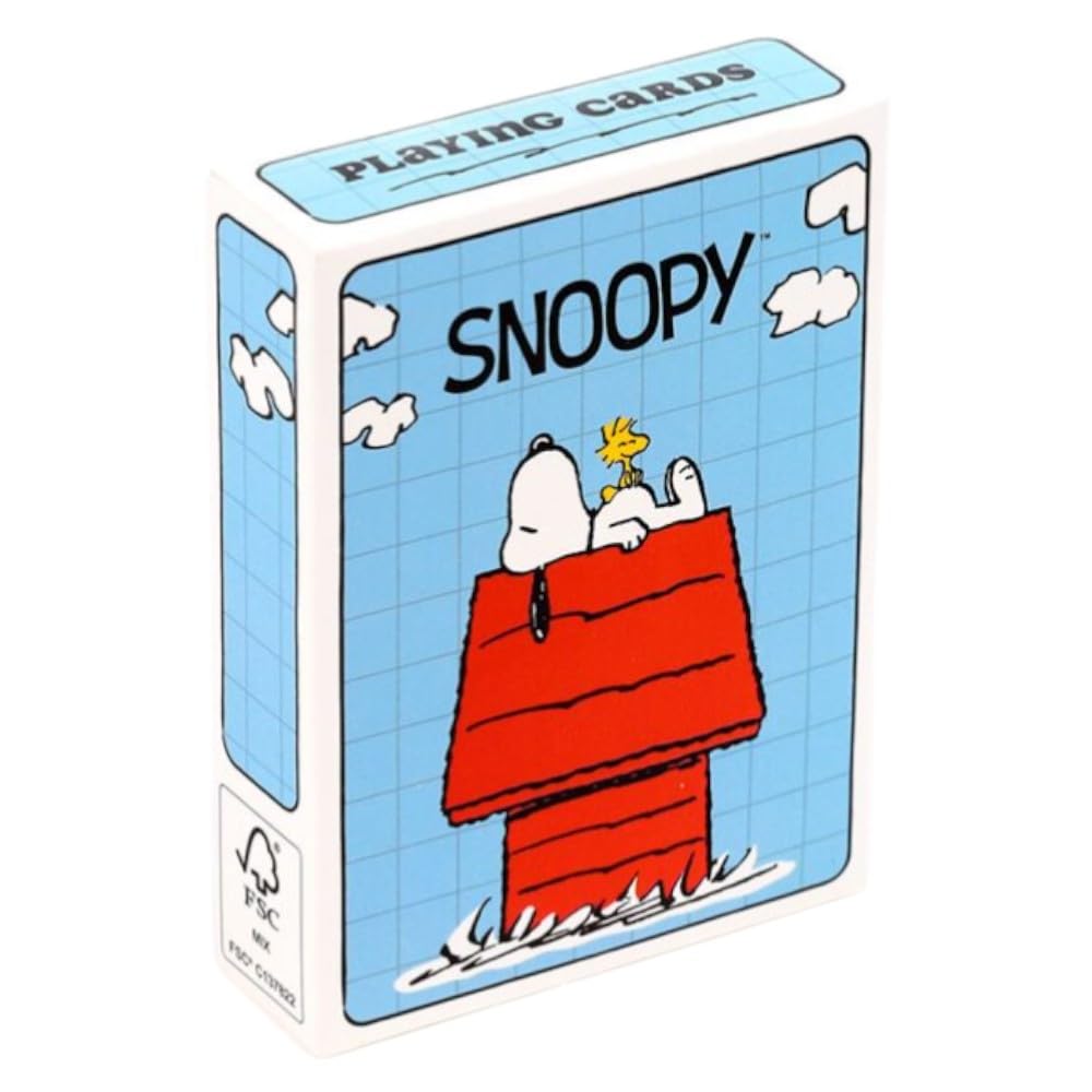 Puckator Peanuts Snoopy & Woodstock Standard Playing Card Deck - Deck Pack Of Cards Uk - Travel Board Games For Adult Poker Bridge Canasta Kids Card Game 3-5 4 Year Olds