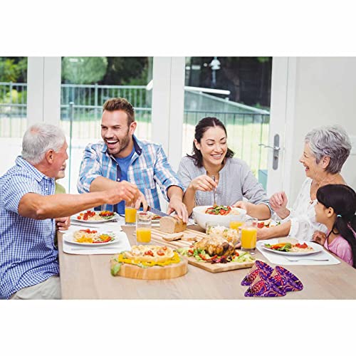 Mxocom Flower Golden Purple Cloth Napkins Set Of 4 Leaves Petals Unique Exquisite Abstract Art Colorful Dinner Napkins Washable For Home, Parties, Weddings And Banquet 18 X 18 Inch #TOP6