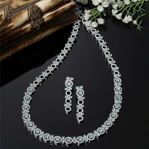 Circular AD Long Necklace Earring Set