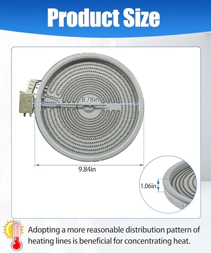 Image of 316555800 9 inch /6 inch Dual Radiant Surface Element (2500W /1200W) | Fits for Whirlpool Frigidaire Kenmore Samsung Range Stove, Replaces W10823692, 316224300, 316418400, 316418401, 318198932