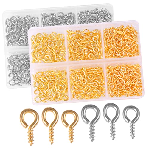 WHAMVOX 2 Boxes Heavy Duty Eye Bolt Hooks Screw in for Jewelry Making Metal DIY Pendant Material Jewelry Making Findings