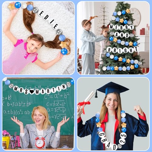 Simgoing Giant Friendship Bracelet Garland Banner Kit, Blue Gold White by Simgoing - Image 4