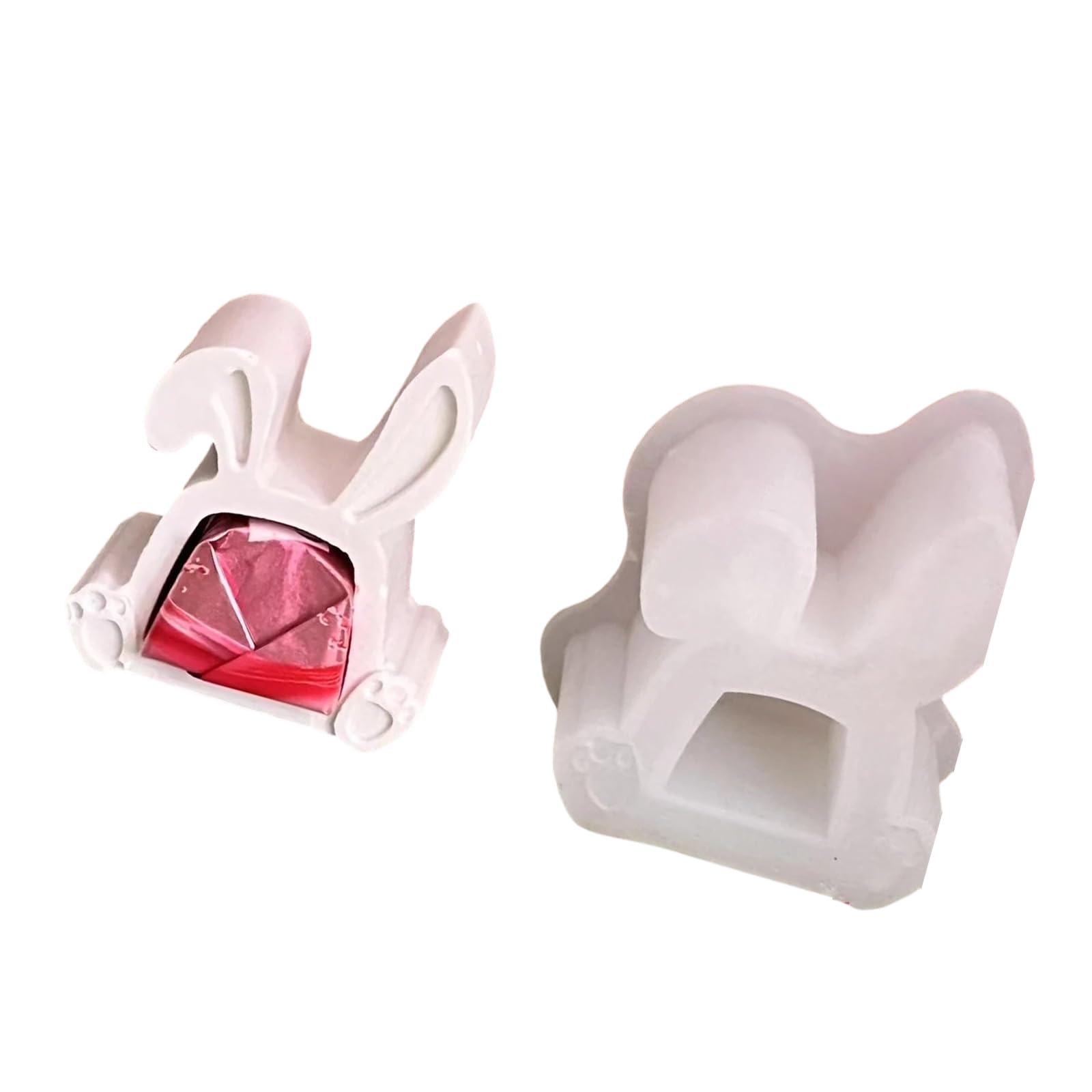 LUCKGONI Easters Rabbits Silicone Candle Mould Flexible Demold Designs Food Grade Materials For Candle Soap Chocolate Crafting
