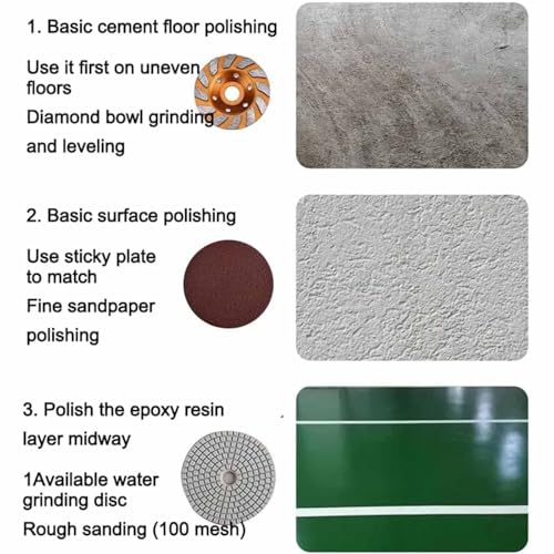 Lucidatrice elettrica diamantata da 3800 W, levigatrice per Pavimenti Portatile a Tre Teste, lucidatrice per Pavimenti, levigatrice per Pavimenti in Cemento, Struttura a Tre Assi