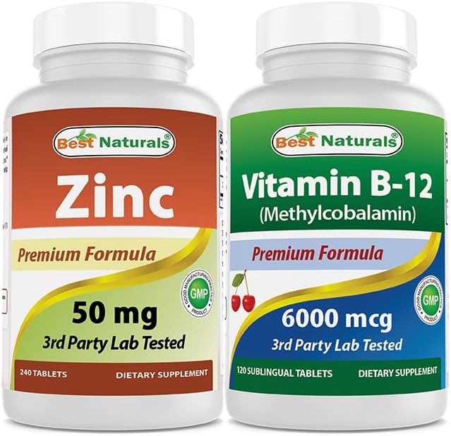 Gluconato de zinc 50mg y vitamina B12 6000 mcg
