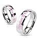 Stainless Steel Dome Band Ring Awareness Epoxy Letters