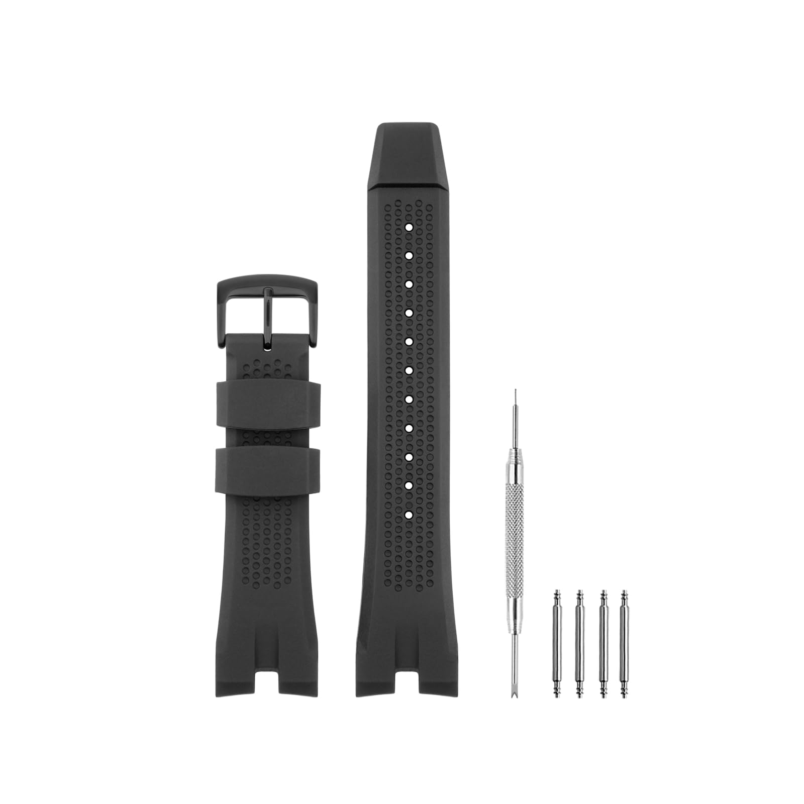 Bracelet de rechange en caoutchouc de silicone souple compatible avec montre Citizen de 24 mm, pour séries AW1475 AW1476 AW1477 AW1479 CA4154 CA4155 CA4155-12L CA4159-03E CA4275, noir