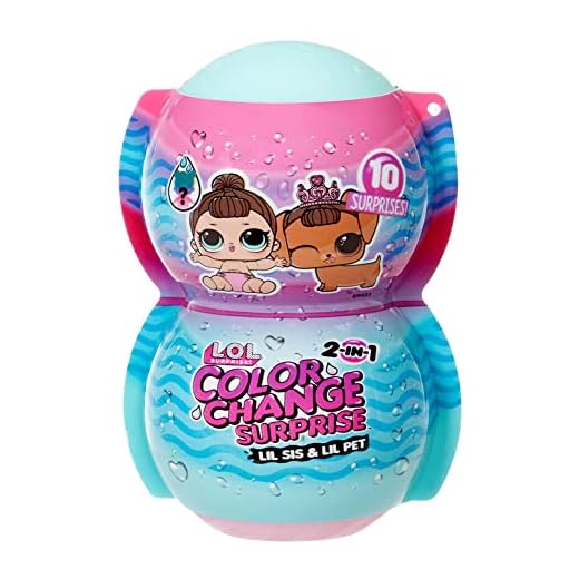 L.O.L. Surprise! Me My Lil Sis Lil Pet Colour Change Set de Muñecas - Surtido - 2 muñecas con 10 sorpresas Que Incluyen Ropa, Accesorios y Cambio de Color - Coleccionable - Edad: 3 años