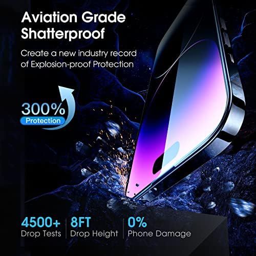 CASEKOO Full Coverage Tempered Glass Designed for iPhone 14 Pro Screen Protector [9H Military Shatterproof Protection] Easy Installation Bubble Free Clear Protective Film Case-friendly 6.1'' 2-Pack