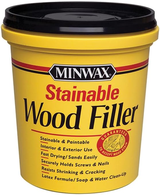 6-Pack of 16 oz Minwax 42853 Natural Stainable Wood Filler Interior/Exterior Wood Filler