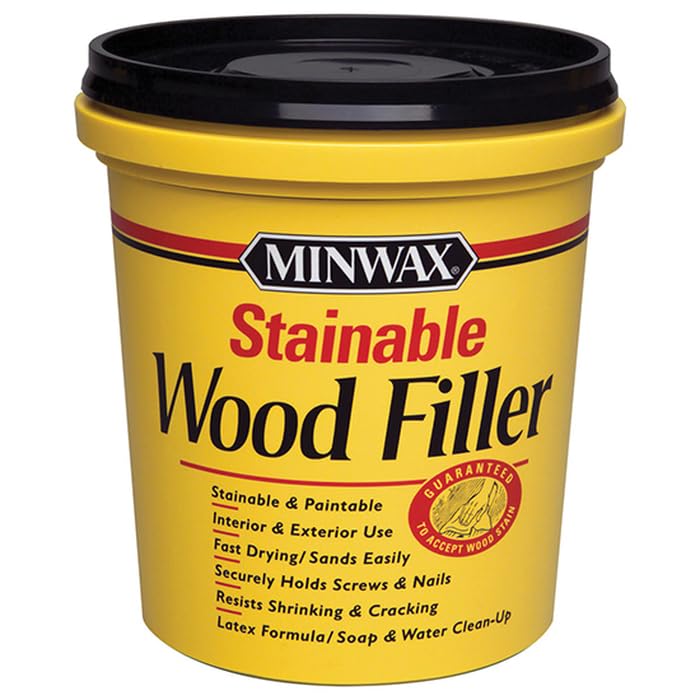6-Pack of 16 oz Minwax 42853 Natural Stainable Wood Filler Interior/Exterior Wood Filler