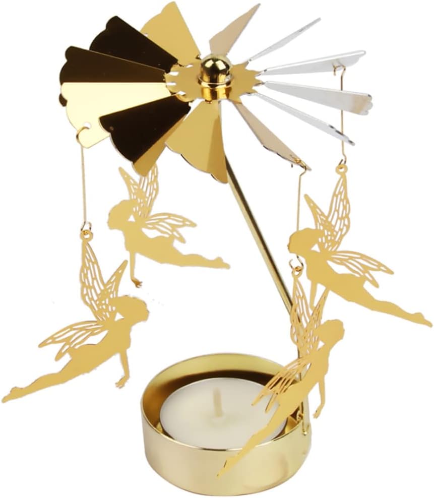 Spinning Candle Holders Angel Rotating Tea Light Holder Candlestick