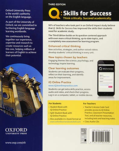 Q Skills for Success Reading and Writing, 1st Level 3rd Edition Student book and IQ Online Access
