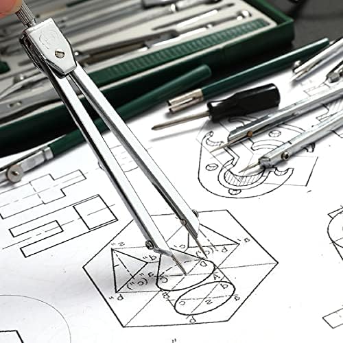 Lot de Géométrie 23 Pièces - Ensemble d'Instruments de Dessin Professionnels avec Compas pour Ingénieurs, Designers, Dessinateurs et Projets de Construction