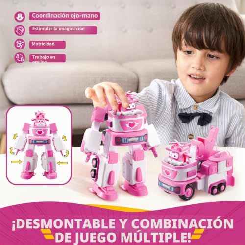 Juguetes para niños Super Wings Dizzy avión transformable resistente que no se rompe al caer 3