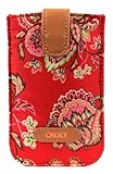 Blumige Oilily Schutzhülle mit Zugband für bequemes Herausziehen des Smartphones. Im Innern ist das Handy perfekt vor Kratzern geschützt und wird mit der Hülle schön personalisiert. Maße: 14 x 8,5 x 0,5 cm.