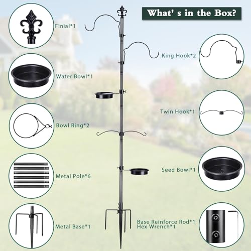 BOLITE-Bird-Feeding-Station-for-Outside-87-Inch-Enhanced-Bird-Feeder-Stand-Pole-Black