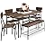 Best Choice Products 6-Piece 55in Modern Dining Set for Home, Kitchen, Dining Room w/Storage Racks, Rectangular Table, Bench, 4 Chairs, Steel Frame - Brown
