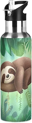 Vista 19 de Purple Dragon - Botella de agua con aislamiento al vacío para niños, taza de acero inoxidable con tapa de popote y asa, 20 onzas