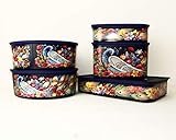  Tupperware Quadro Dose Pfau 1x 500ml + 1x 1L + 1x 1,3L + 2X 1,5L Vorratsbehälter