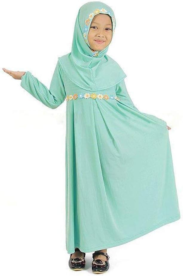 Robe De Prière Musulmane Pour Fille - Une Pièce Avec Hijab Intégré, Manches Longues, Satin - Pour Ramadan, Aïd, Occasions Spéciales - Tailles 6-13 Ans