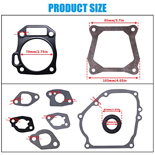 Jingke Predator 212 Cc Coleman Ct200U Gasket Kit For Honda Gx200 Gx160 225Cc 212Cc 200Cc 160Cc 168F 170F Engine Gasket Carburetor Air Filter Cylinder Head Muffler Crankcase Gaskets With Oil Seals #TOP1