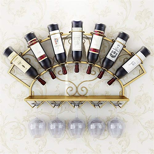 Range-bouteille mural rouge étagère vin salon 86cm
