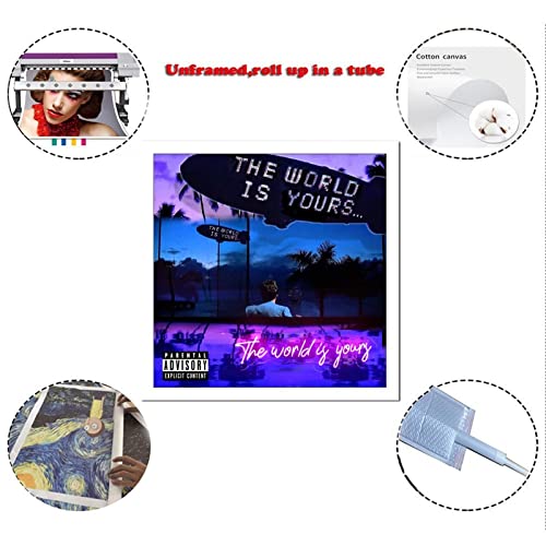 Scarface The World Is Yours Full Movie Poster Decorative Painting Canvas Wall Art Living Room Posters Bedroom Painting 16X16Inch(40X40Cm) #TOP1