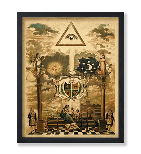 Poster Master Vintage The Eye of Providence Poster - Retro Freemason Print - Masonic Symbol Art - Gift for Men & Women - Wall Decor for Bedroom, Living Room, Dorm or Office - 8x10 UNFRAMED Wall Art
