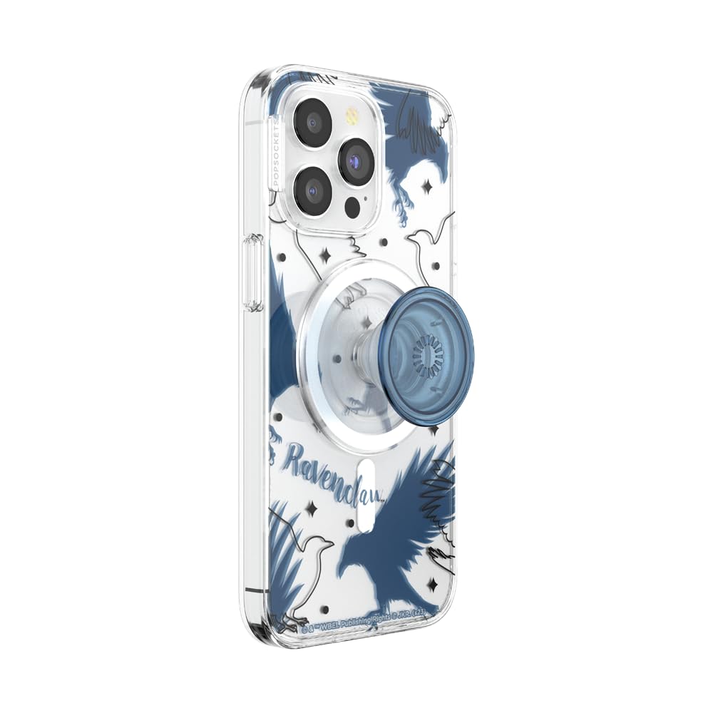 PopSockets iPhone 15 Pro Max Case with Round Phone Grip Compatible with MagSafe, Phone Case for iPhone 15 Pro Max, Wireless Charging Compatible - Harry Potter - Ravenclaw