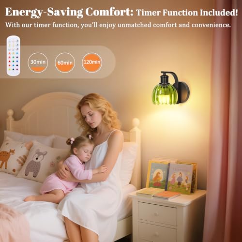 Image of Vintage Rechargeable Battery Operated Wall Sconce Set of Two with Remote