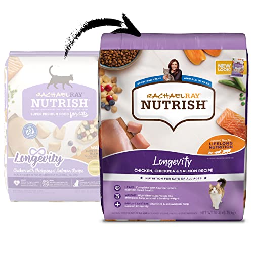 Rachael Ray Nutrish Longevity Premium Natural Dry Cat Food, Chicken With Chickpeas & Salmon Recipe, 14 Pounds (Packaging May Vary) #TOP1