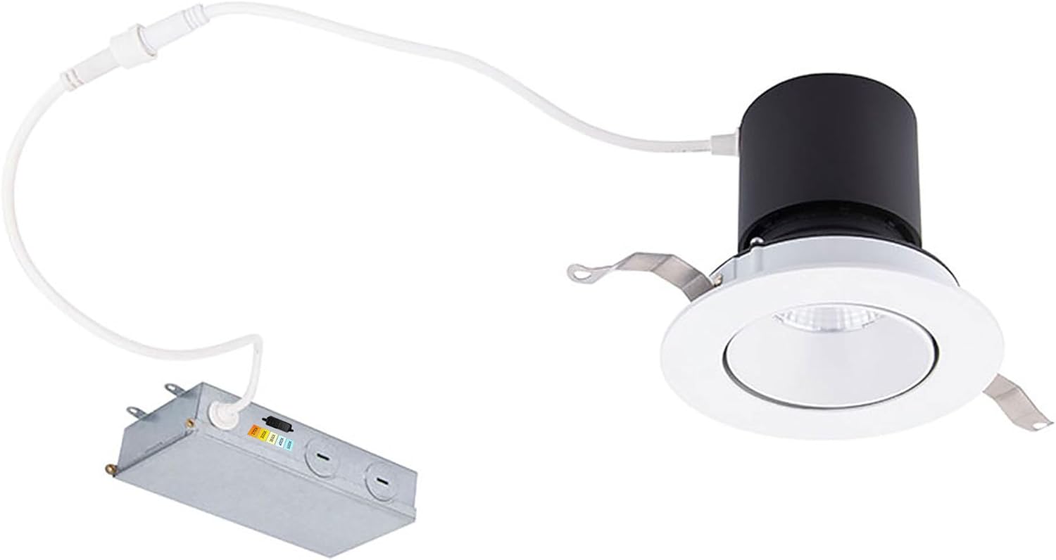 Patriot 3in LED Round Adjustable Recessed Light 5-CCT Selectable 12W 1,000 Lumens 120V-277V Universal in White