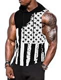 Babioboa Men's Basketball Flag Tank Tops Bodybuilding Sleeveless Sport Hoodie Lightweight Running Sl