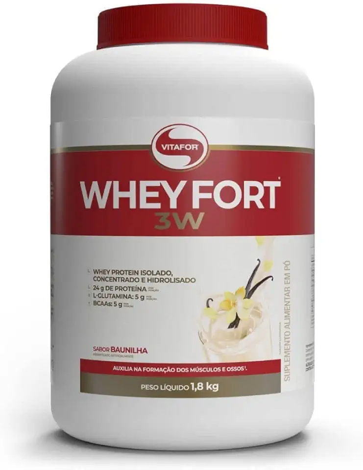 Vitafor - Whey Fort 3W - 1,8Kg - Baunilha