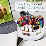 Rotating Art Supply Organizer, 7 Removable Compartments, White - Image 4