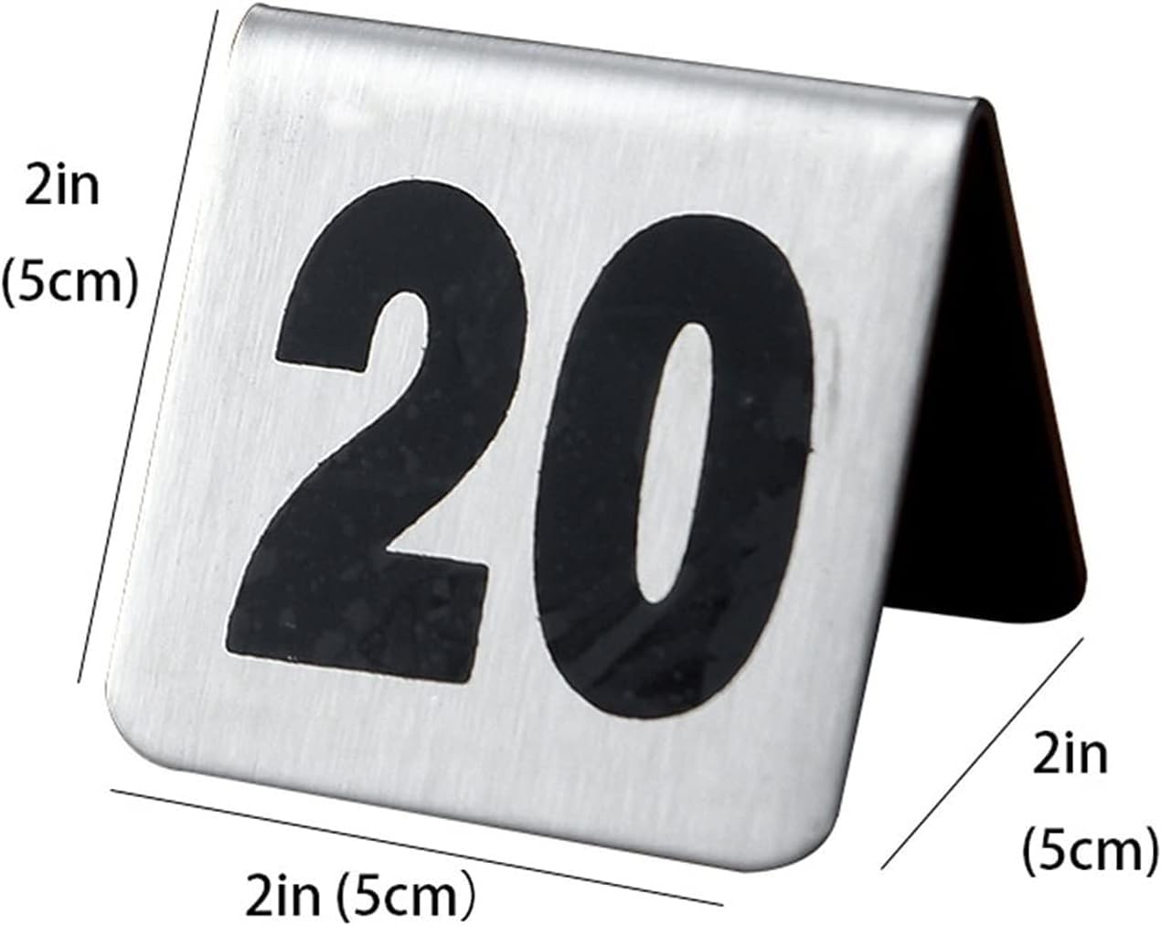Numery stołów w stylu namiotu, Numery stołów dwustronne ze stali nierdzewnej, numery namiotowe, 2"x2"x2"(31-40)