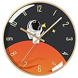LSSOAZZVVN European Style Ultra silencioso dormitorio nórdico sala de Estar dibujos animados Cielo estrellado ni?os reloj de pared reloj de cuarzo (Color : B Size : 30cm) (B 40cm)