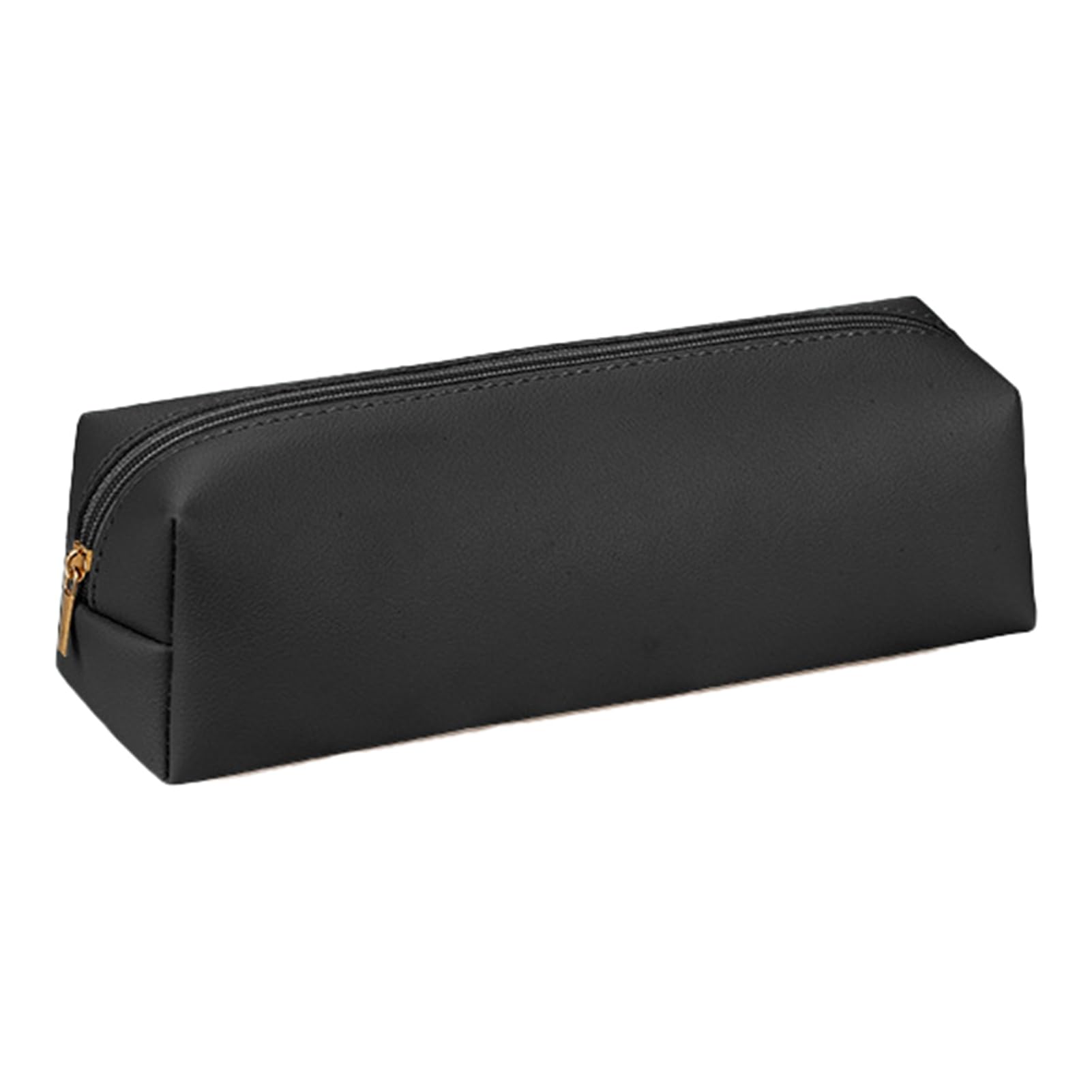 Ulafbwur Black Durable Pencil Case Pencil Case Durable Faux Leather Pencil Bag With Smooth Zipper Compact Portable Stationery Pouch For Home School Pencil Pouch
