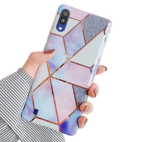 Robinsoni Case Compatible with Samsung Galaxy A10 Cover Silicone TPU Case Marble Mirror Reflection Case Colorful Plating Back Cover Ultra Thin Silicone Bumper Case Marble Case Red