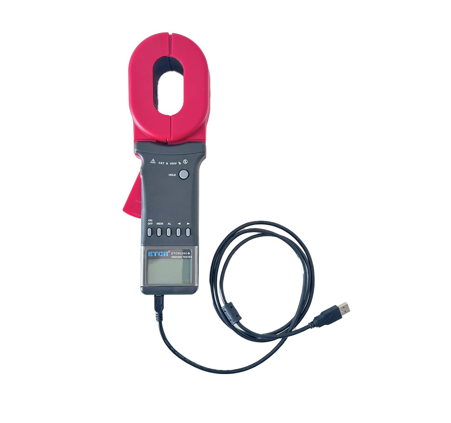 ETCR2000+ Ground Resistance Meter Earth Resistance Tester Clamp Earth Resistance Measurement 0.010Ω~1200Ω Double Insulation with USB Interface for Data Upload Function