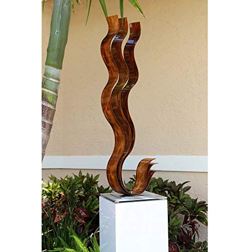 Statements2000 Outdoor Metal Sculpture Modern Centerpiece Table Decor By Jon Allen - Copper Transitions Flat Base #TOP7
