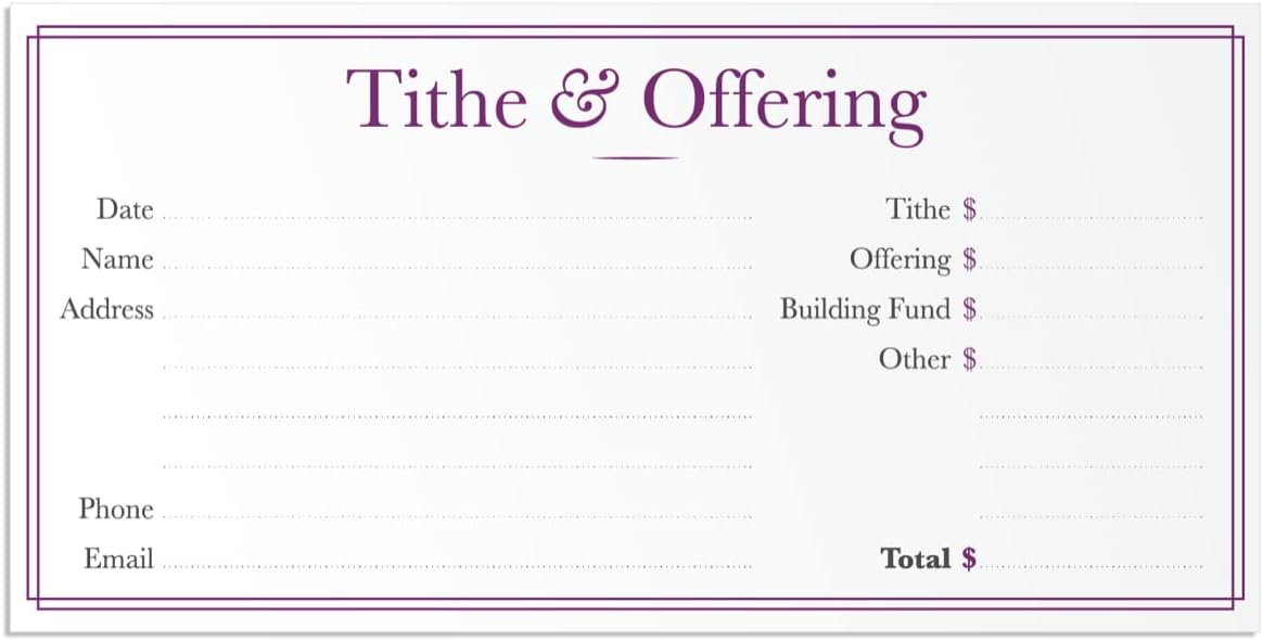 250 Pack - Tithe and Offering Envelopes - For Church Donations - Fits Bills and Checks