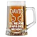 Jarra de Cerveza Personalizada Día del Padre GUANTES MEJOR PADRE Regalo Grabado y Personalizado para Hombre o Mujer Obsequio Celebraciones Cumpleaños Aniversarios Día del Padre Detalle personalizado