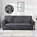 Liveinu Impermeabile Copridivano Elasticizzato con Tessuto Jacquard Copridivano Elastico per Divano 3 posti 190cm-230cm Motivo Geometrico Nero